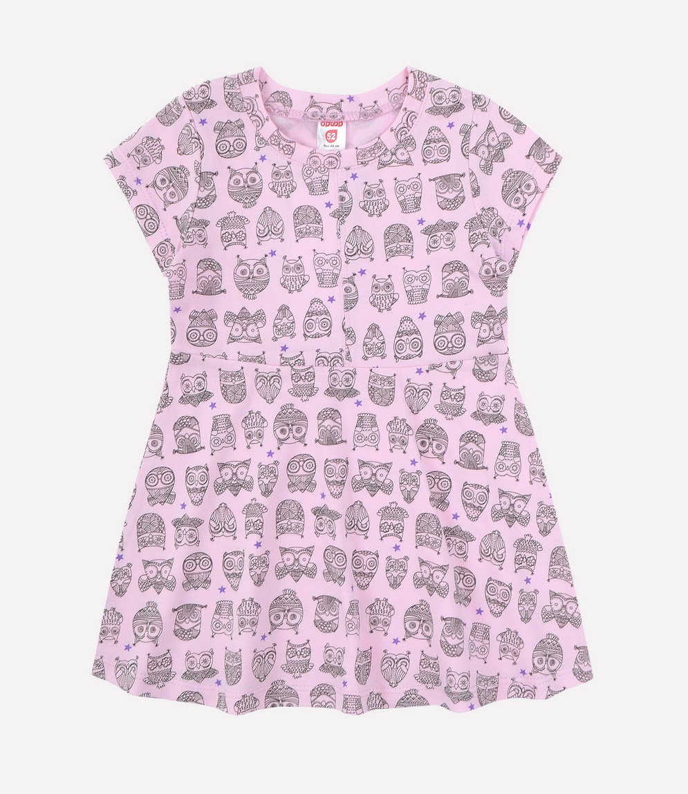 картинка Платье для девочки Crockid К 5671 розовое облако, совы от магазина детских товаров ALiSa