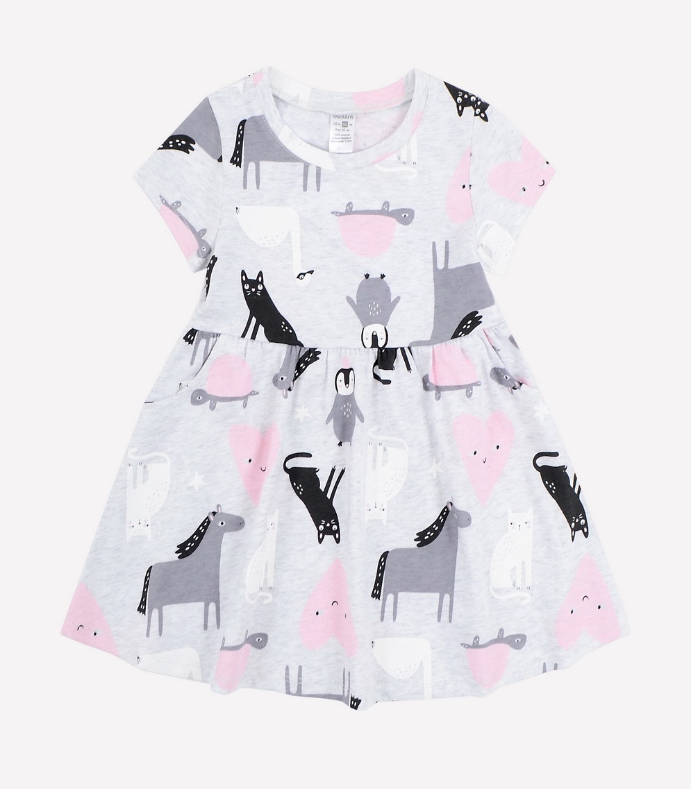 картинка Платье для девочки Crockid К 5644 светло-серый меланж, друзья к1252 от магазина детских товаров ALiSa