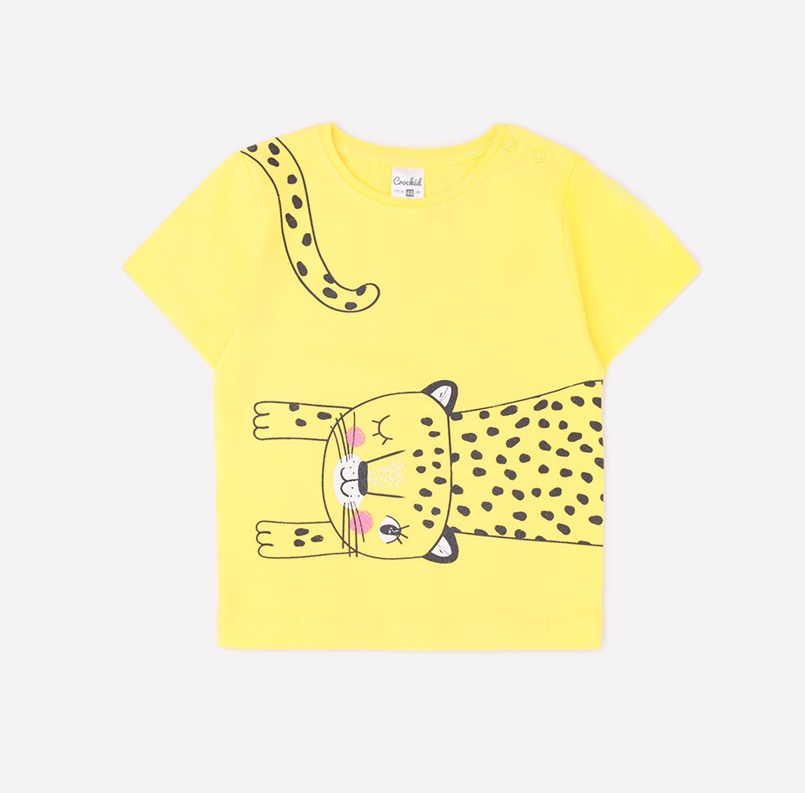 картинка Футболка для девочки Crockid К 300871 сочный лимон (леопард) от магазина детских товаров ALiSa