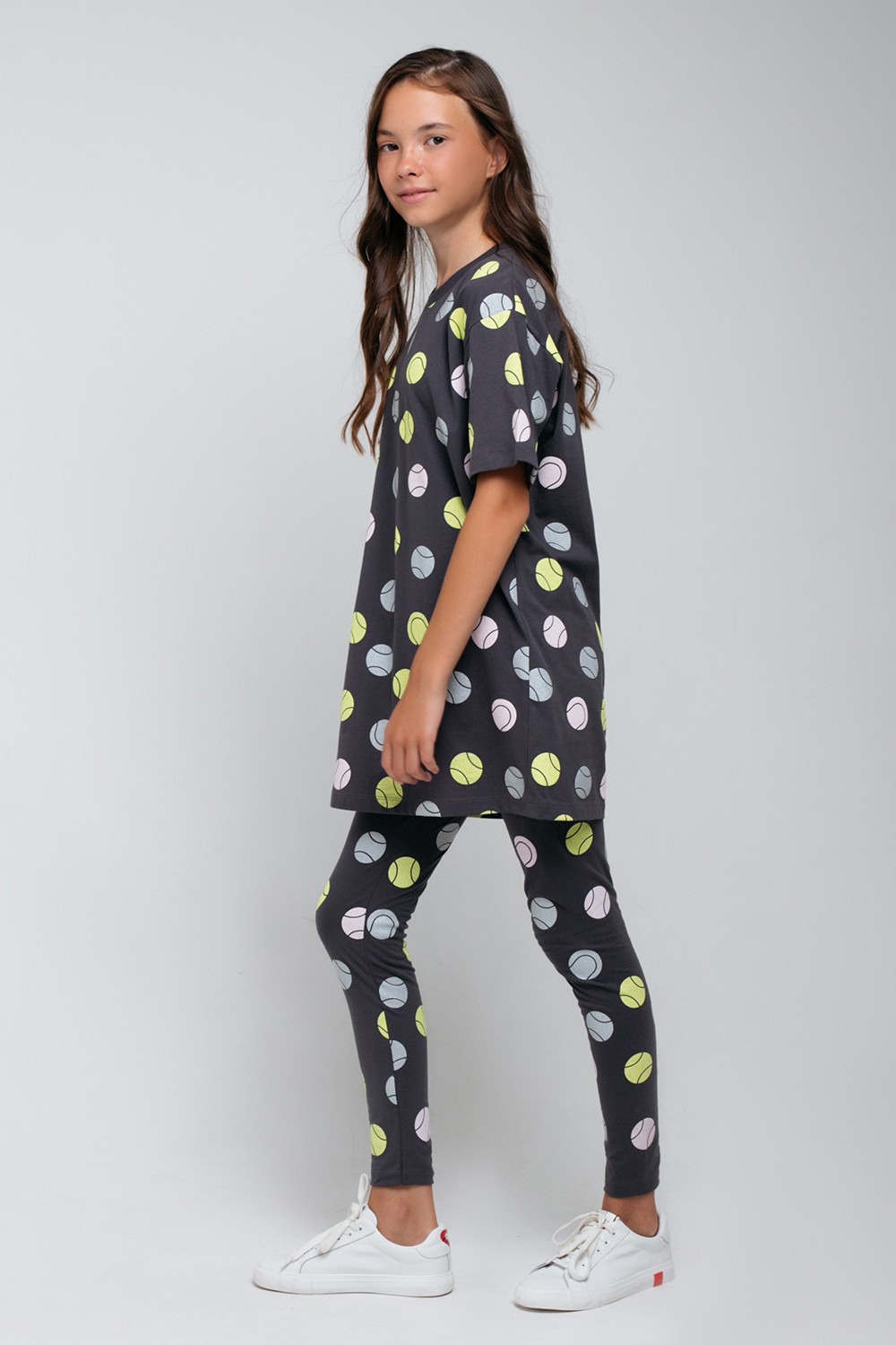 картинка Бриджи для девочки КБ 4763 темно-серый, теннисные мячи к75 от магазина детских товаров ALiSa