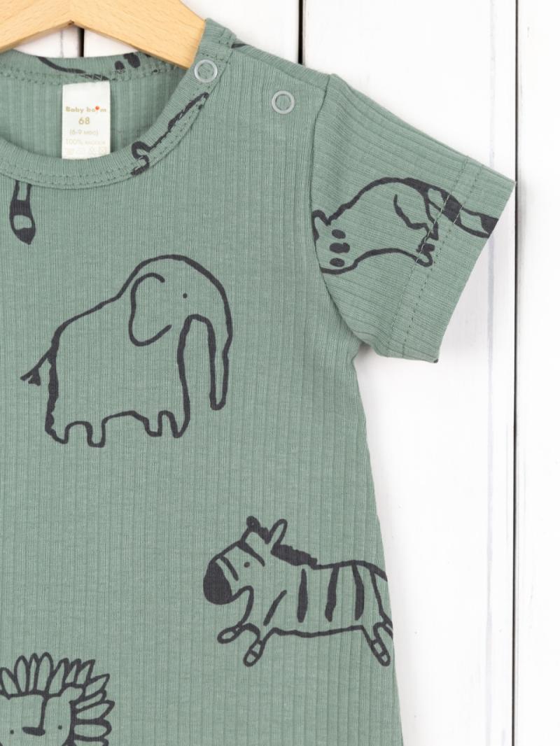 картинка Комбинезон для мальчика Baby Boom К324/8-К Сафари на шалфее я736 от магазина детских товаров ALiSa