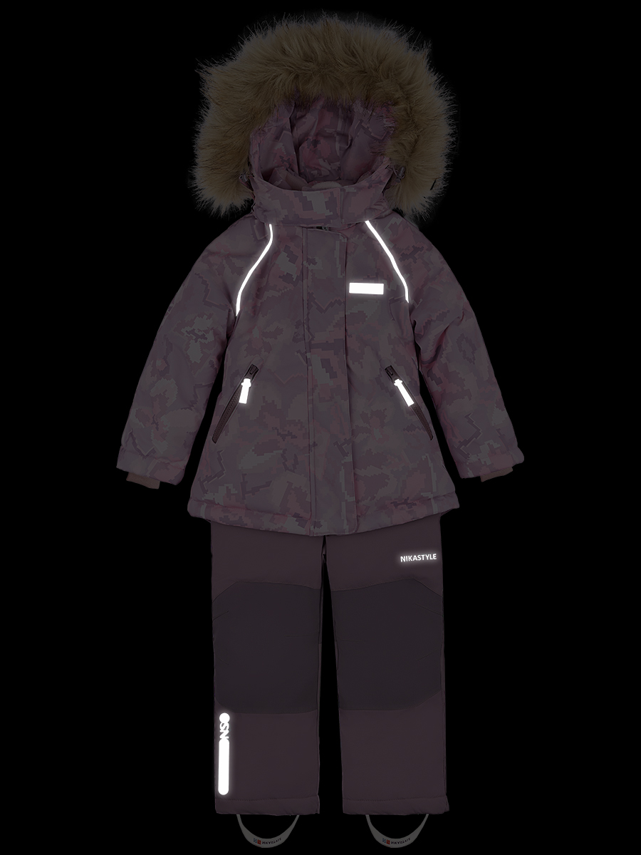 картинка Комплект зимний для девочки NIKASTYLE 7з0624 Роза Орхидея от магазина детских товаров ALiSa