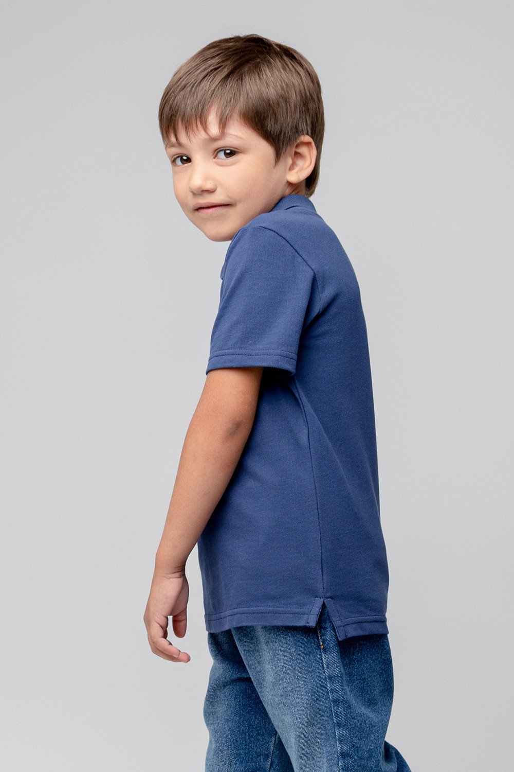 картинка Джемпер с воротником поло для мальчика Crockid К 302108 синий космос от магазина детских товаров ALiSa