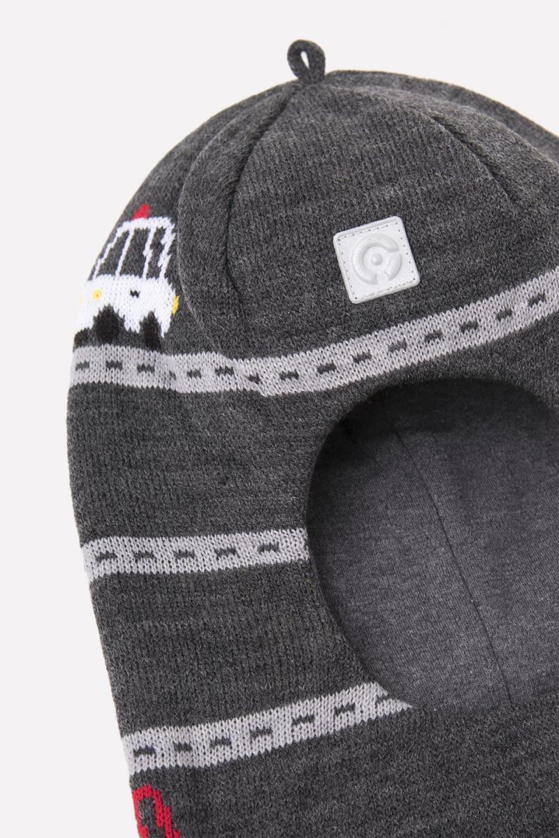 картинка Шапка-шлем для мальчика Crockid КВ 20196 темно-серый меланж от магазина детских товаров ALiSa