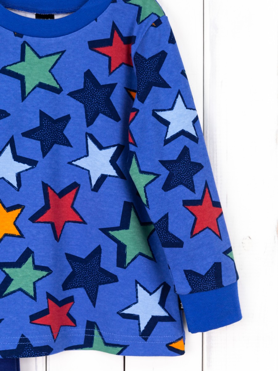 картинка Пижама для мальчика Baby Boom КС14/6-И Звёзды на синем + темно-синий от магазина детских товаров ALiSa