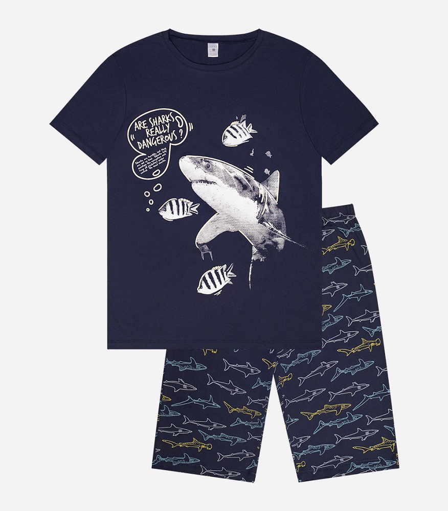 картинка Комплект для мальчика Crockid КБ 2606 глубокий синий + акулы от магазина детских товаров ALiSa