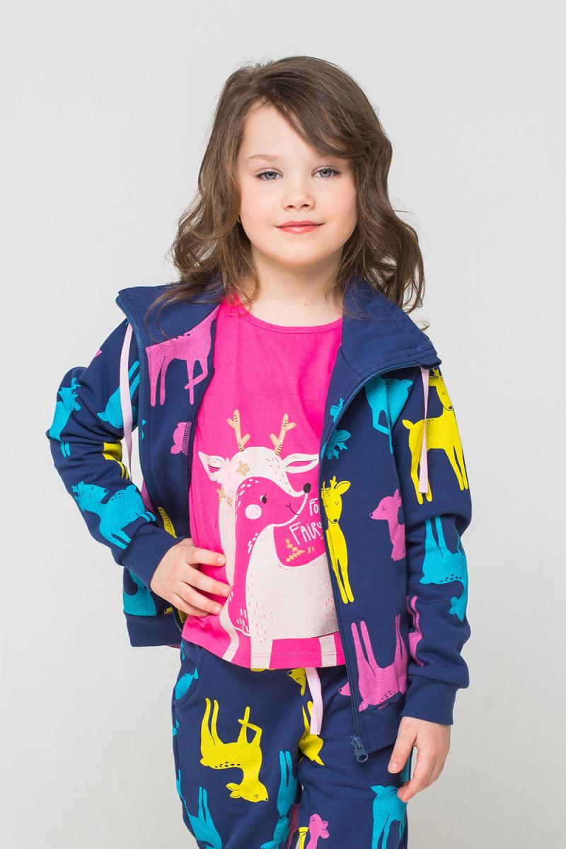 картинка Куртка для девочки Crockid К 300731 ультрамарин, оленята к1238 от магазина детских товаров ALiSa