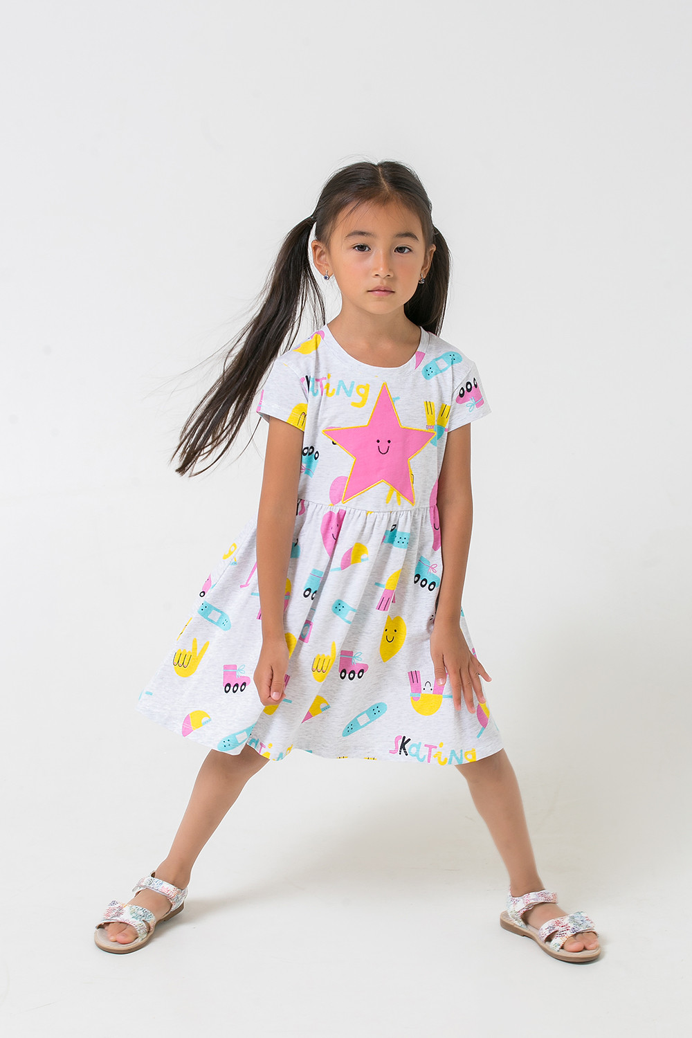 картинка Платье для девочки Crockid К 5687 светло-серый меланж, парк развлечений к1258 от магазина детских товаров ALiSa