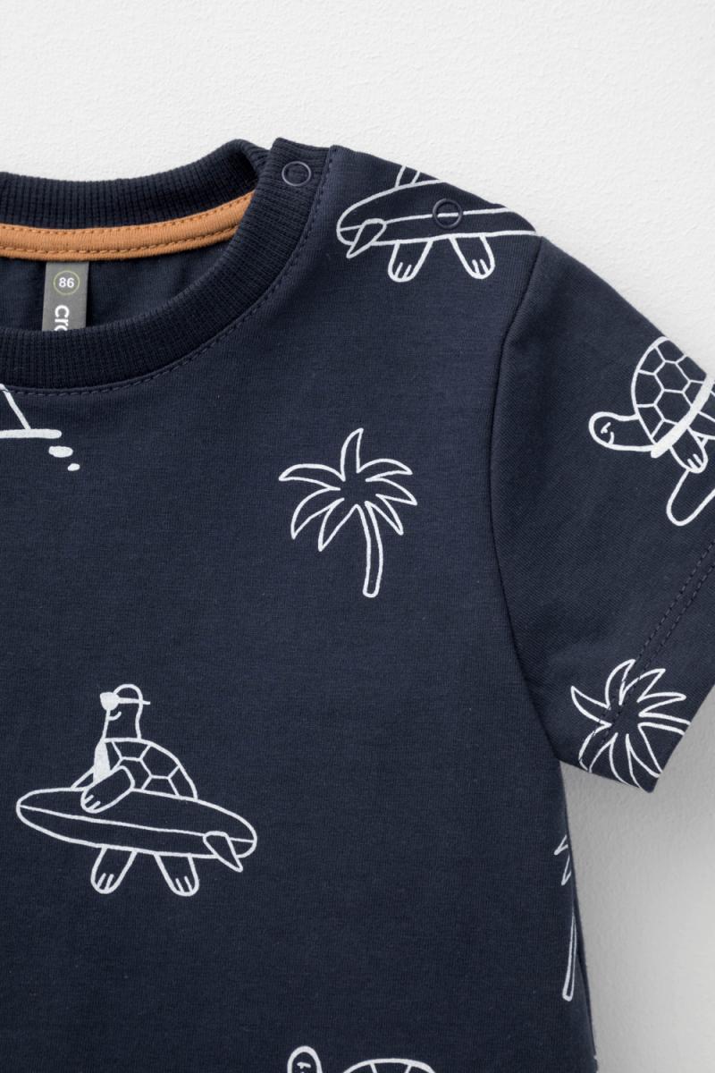 картинка Футболка для мальчика Crockid КР 302374 индиго, черепашки к448 от магазина детских товаров ALiSa