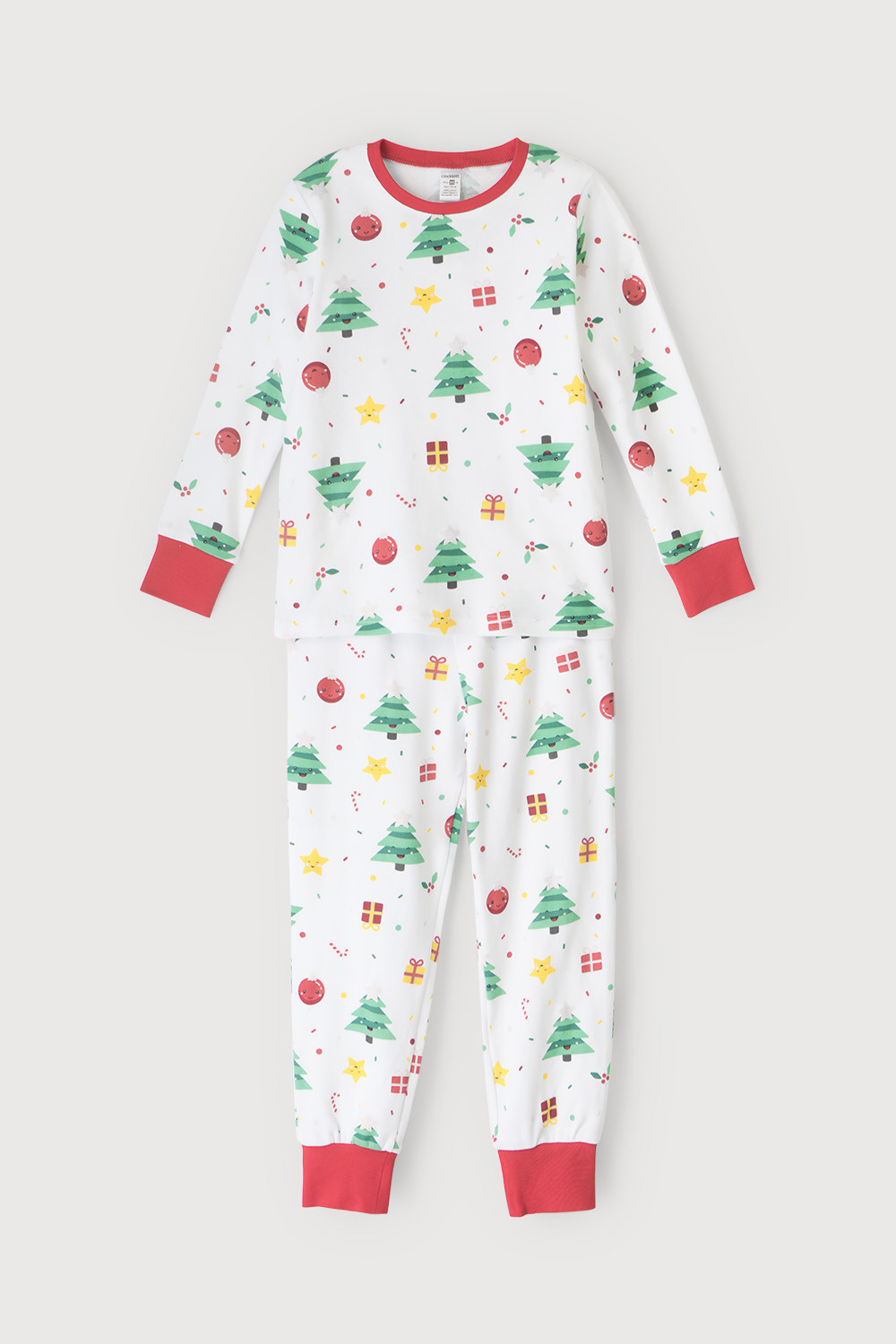 картинка Пижама детская Crockid К 1550 веселые елочки на белом от магазина детских товаров ALiSa