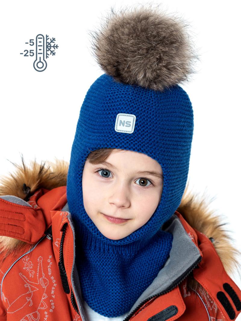 картинка Шлем утепленный для мальчика NIKASTYLE 10з9923 ультрамарин от магазина детских товаров ALiSa