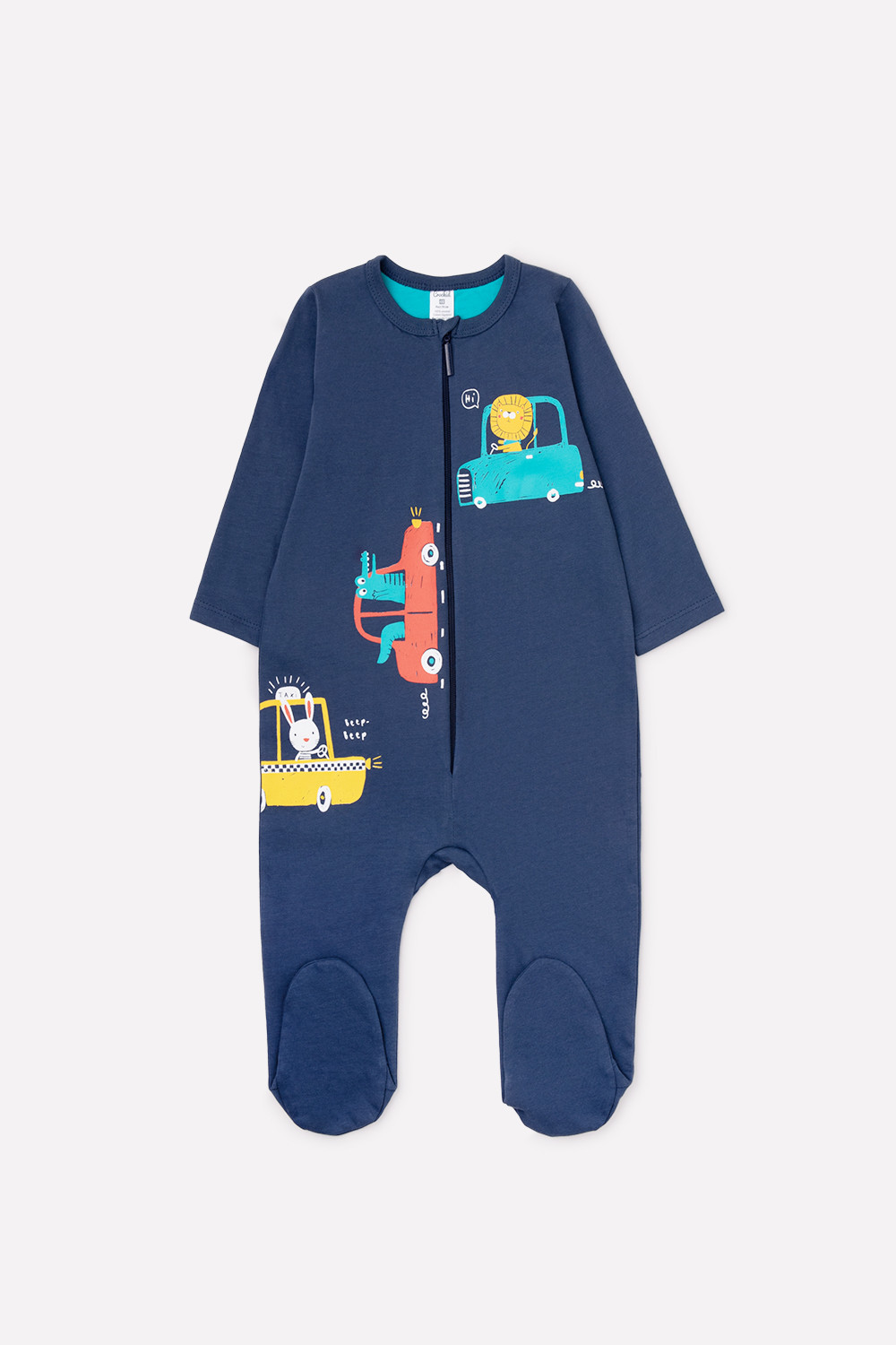 картинка Комбинезон для мальчика Crockid К 6242 темно-синий (цветные машинки) от магазина детских товаров ALiSa