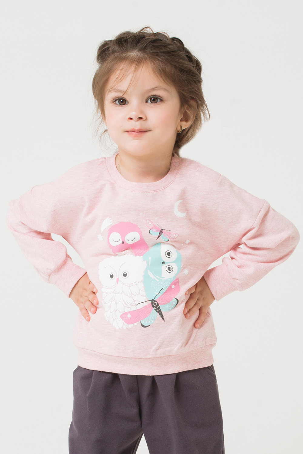 картинка Джемпер для девочки Crockid КР 300787 светло-розовый меланж к221 от магазина детских товаров ALiSa