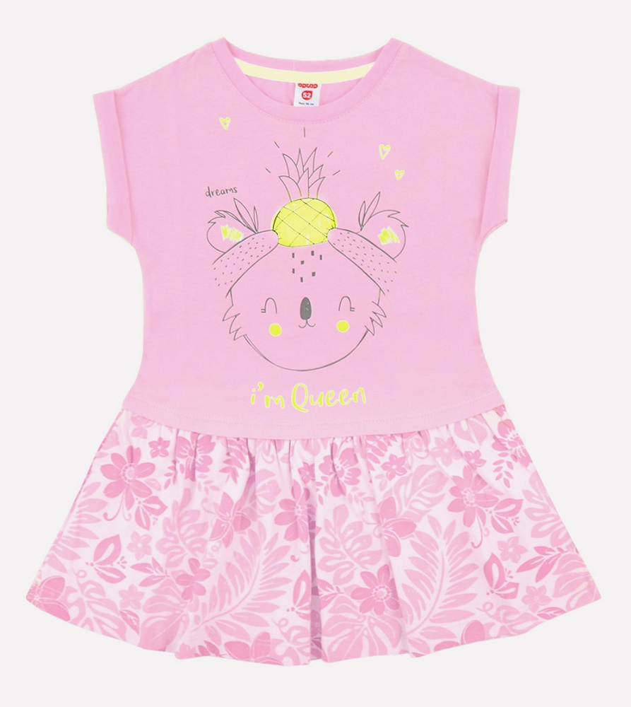 картинка Платье для девочки Crockid К 5380 нежно-розовый + тропики от магазина детских товаров ALiSa