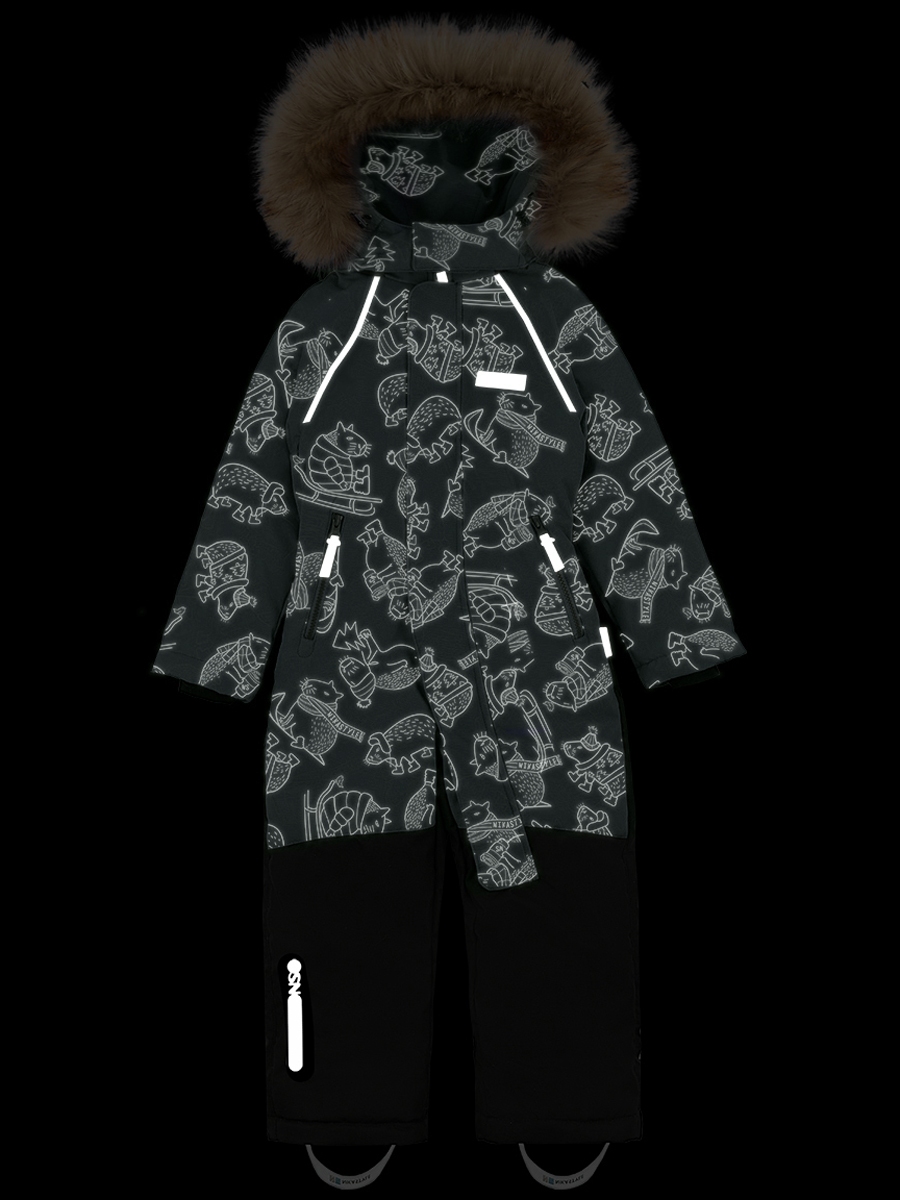 картинка Комбинезон зимний для мальчика NIKASTYLE 8з0124 Хаки черный от магазина детских товаров ALiSa