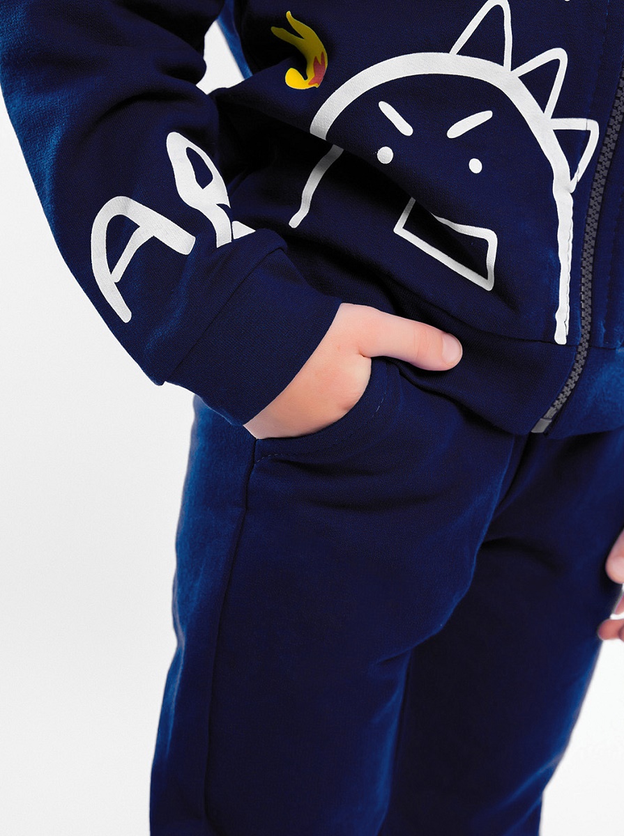 картинка Комплект футер двухнитка для мальчика Youlala YLA 8583310101 Темно-синий от магазина детских товаров ALiSa