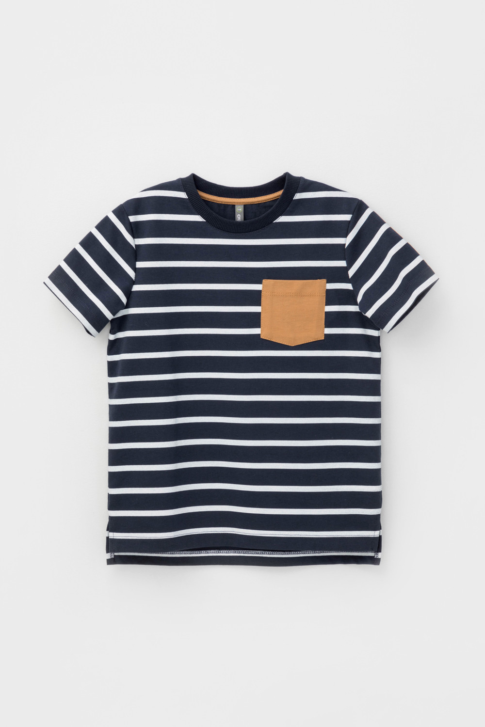картинка Футболка для мальчика Crockid КР 302380 индиго, полоска к450 от магазина детских товаров ALiSa