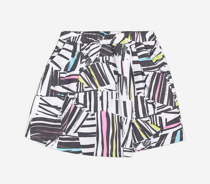 картинка Юбка-шорты для девочки Crockid КР 7106 цветная графика на сахаре к207 от магазина детских товаров ALiSa