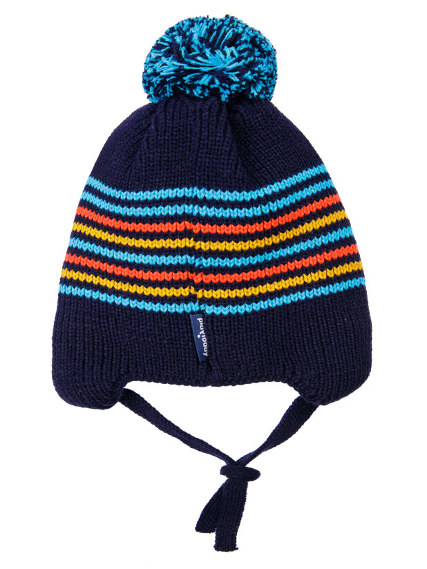 картинка Шапка утепленная для мальчика PL 32319034 Темно-синий полоска от магазина детских товаров ALiSa