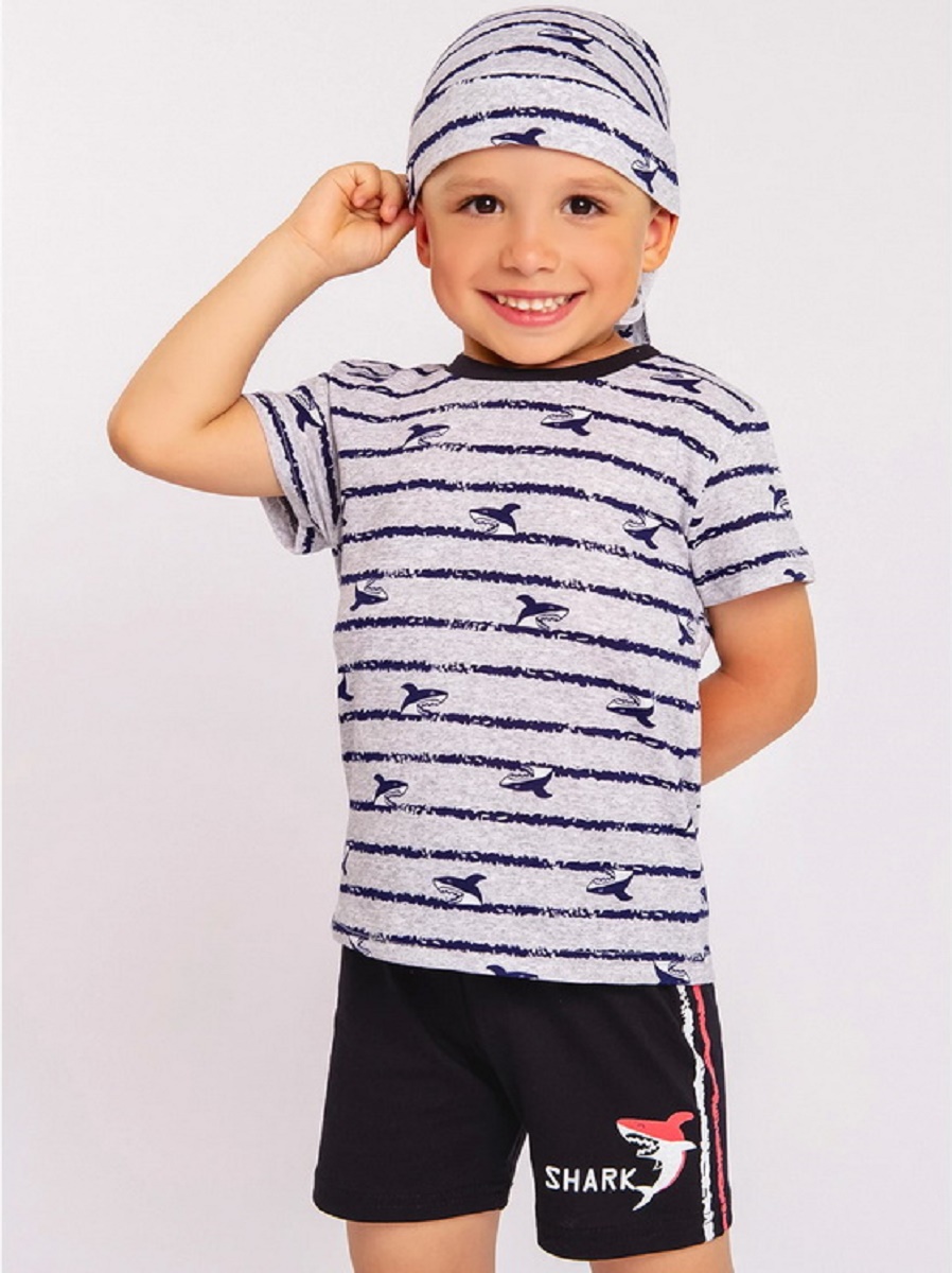 картинка Комплект для мальчика Youlala YLA 7955100301 Серый полоска, черный от магазина детских товаров ALiSa