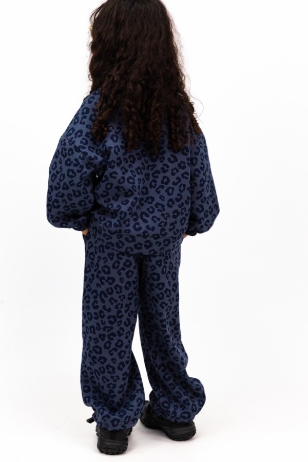 картинка Комплект для девочки Baby Boom КД534/1-Ф Леопард тёмно-синий от магазина детских товаров ALiSa