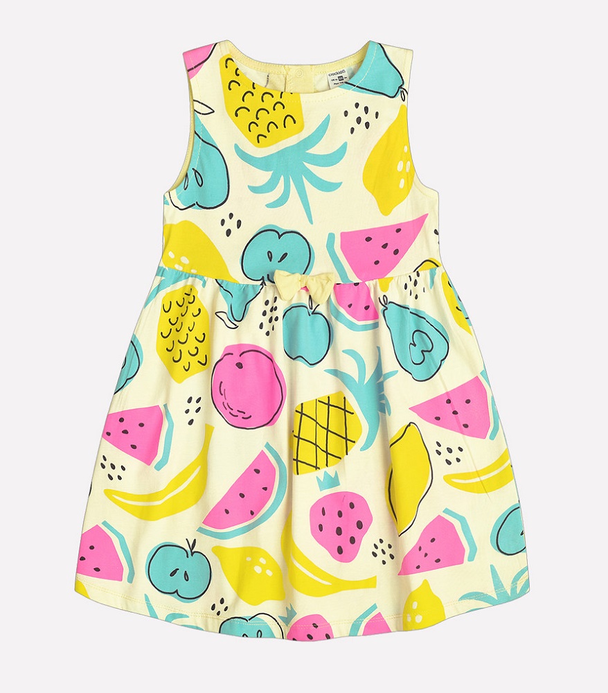 картинка Платье для девочки Crockid К 5433 тропические фрукты на бледно-лимонном к1234 от магазина детских товаров ALiSa