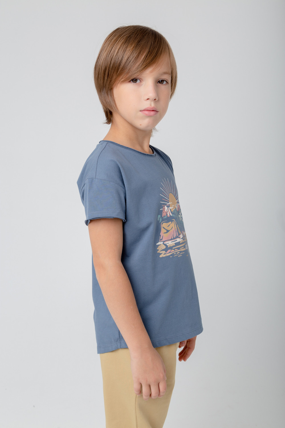картинка Футболка для мальчика Crockid КР 301991 винтажный синий к368 от магазина детских товаров ALiSa