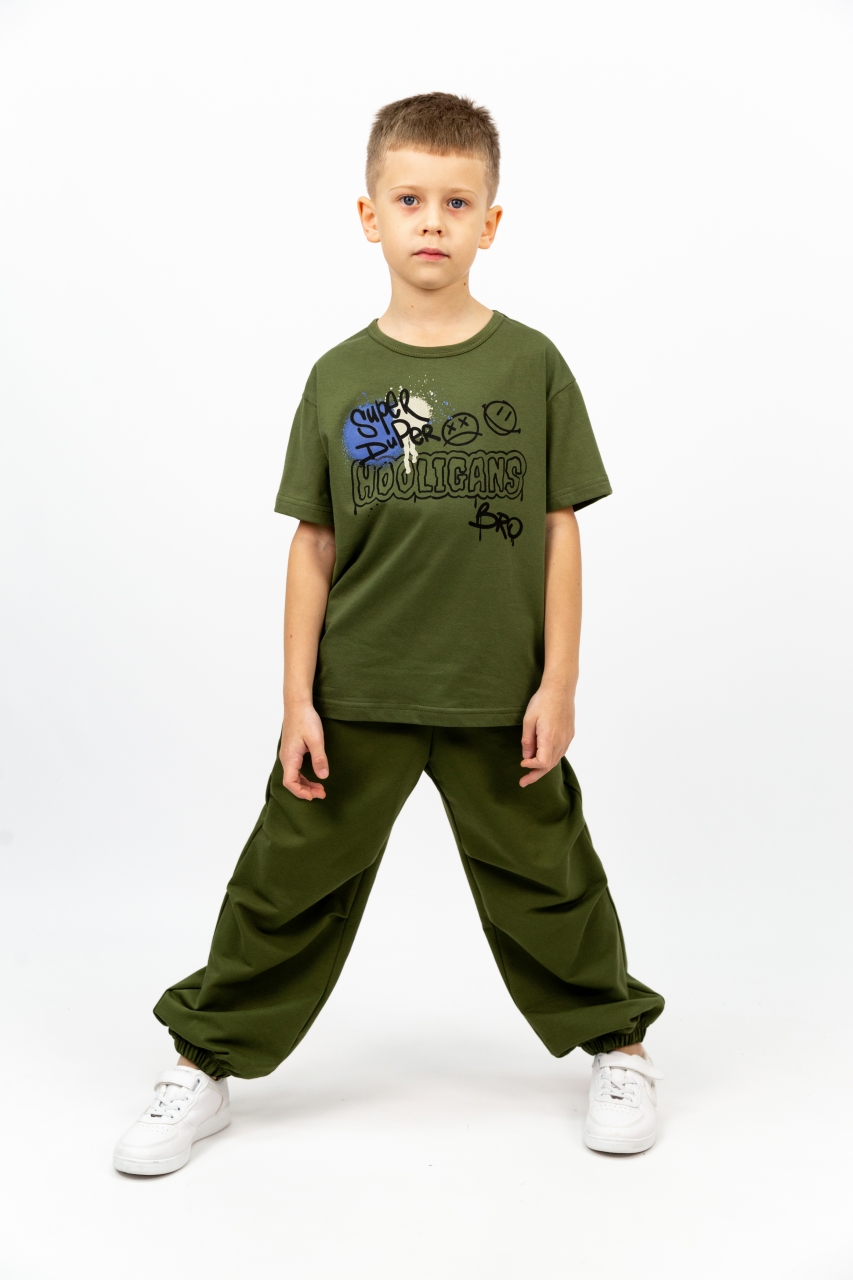 картинка Брюки для мальчика Baby Boom П133/3-Ф Хаки Б120 от магазина детских товаров ALiSa