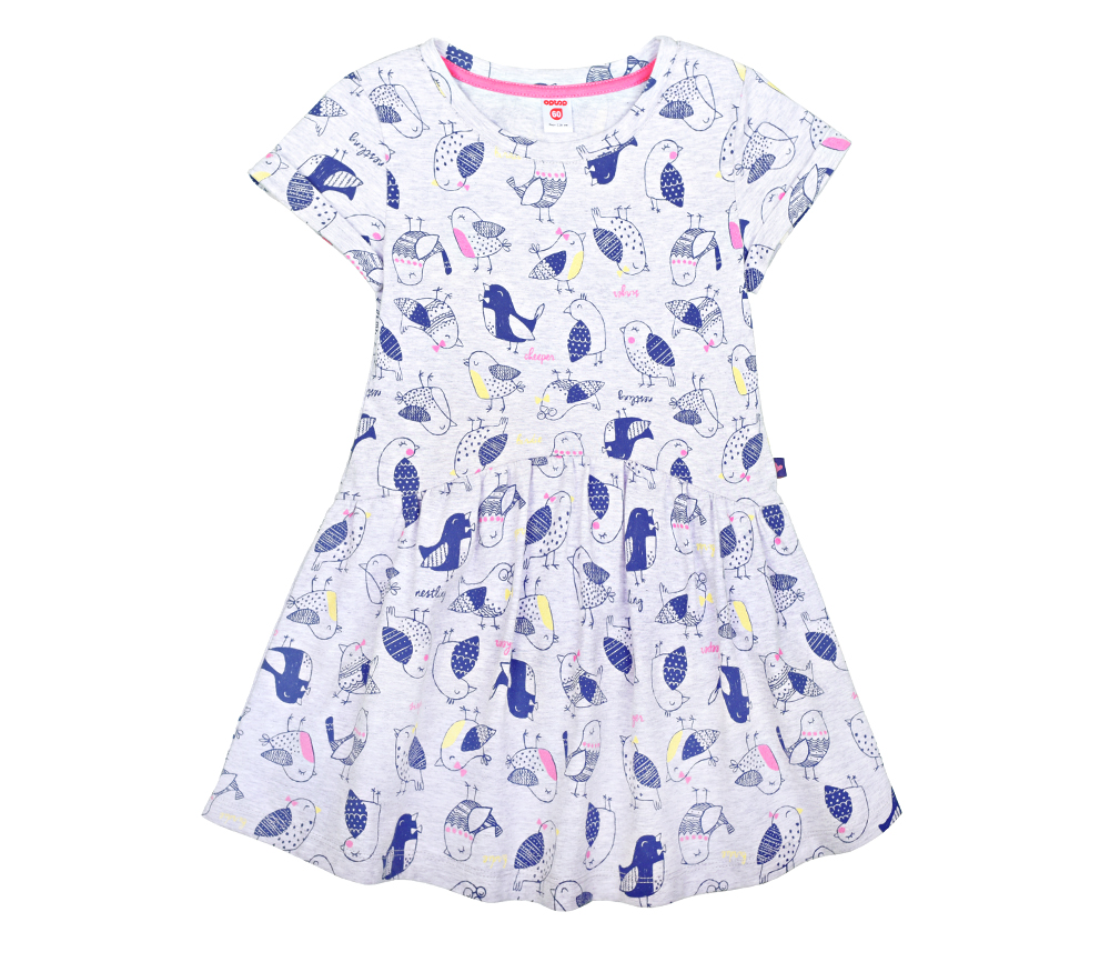 картинка Платье для девочки Crockid К 5417 серо-голубой меланж птички к105 от магазина детских товаров ALiSa