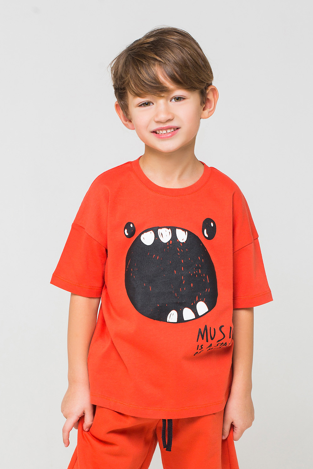 картинка Футболка для мальчика Crockid КР 300810 кирпично-оранжевый к228 от магазина детских товаров ALiSa
