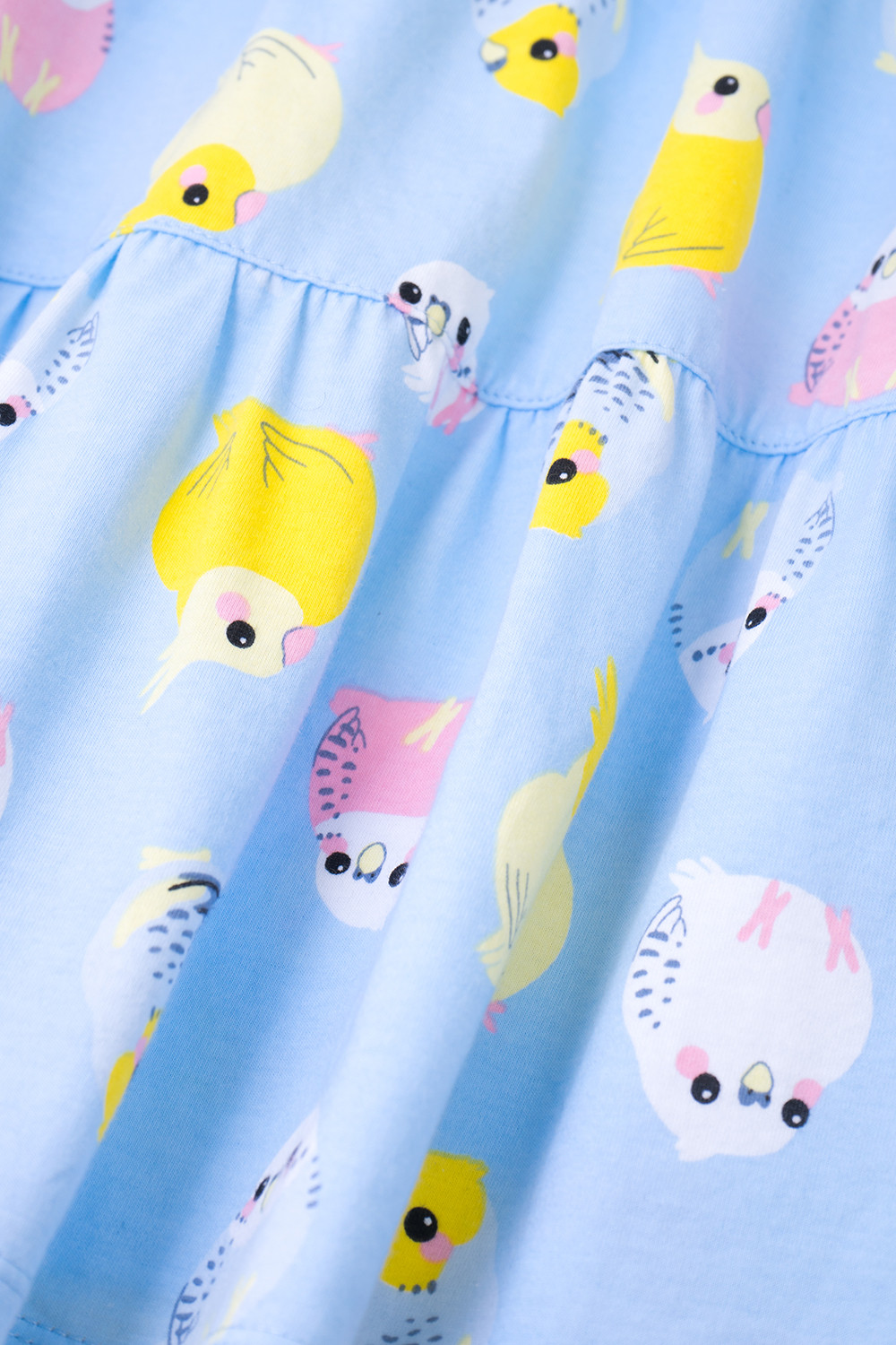 картинка Сарафан для девочки Crockid КР 5740 небесный, цветные попугайчики к329 от магазина детских товаров ALiSa