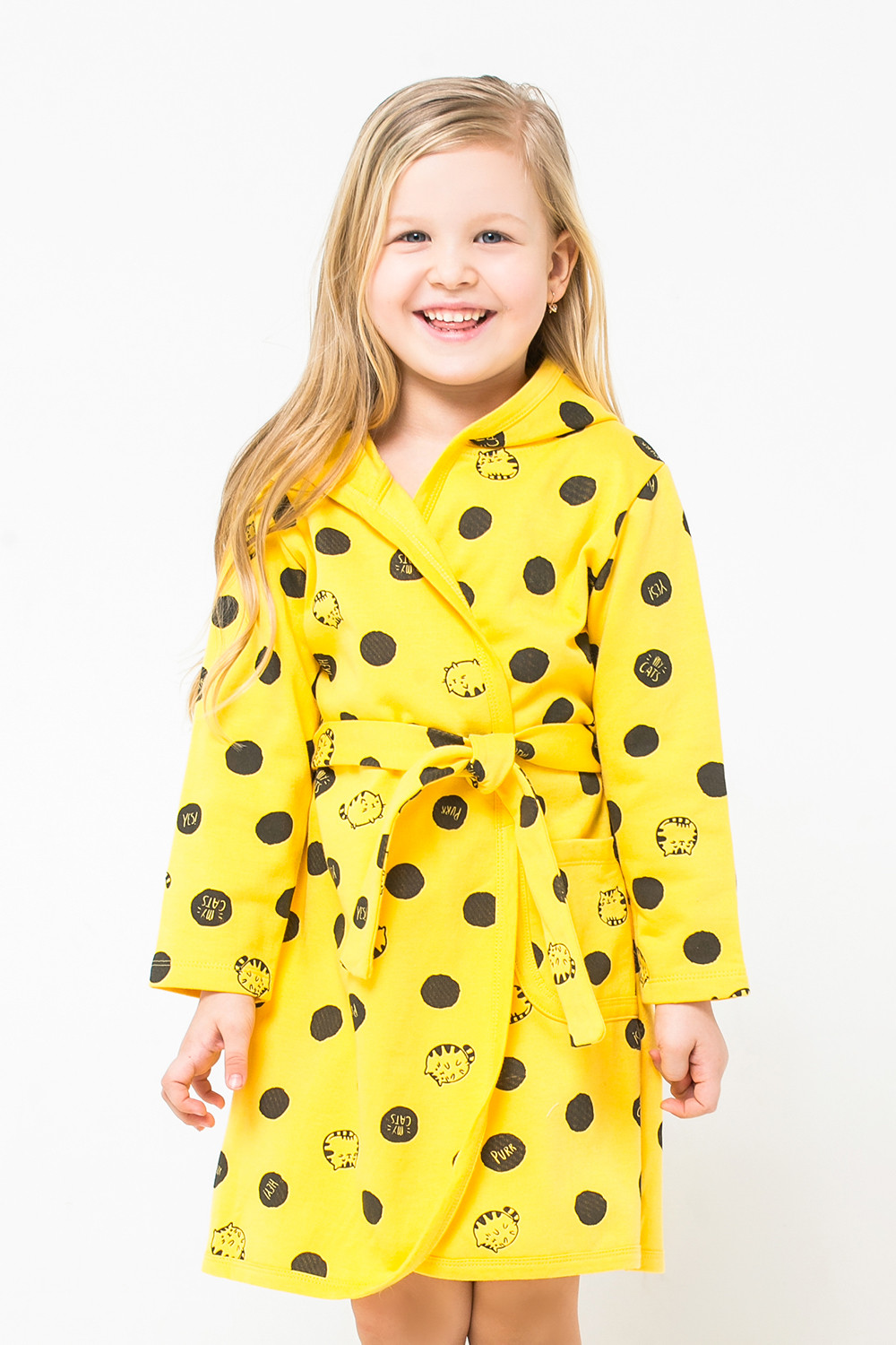 картинка Халат детский Crockid К 5483 желтый, леопард от магазина детских товаров ALiSa