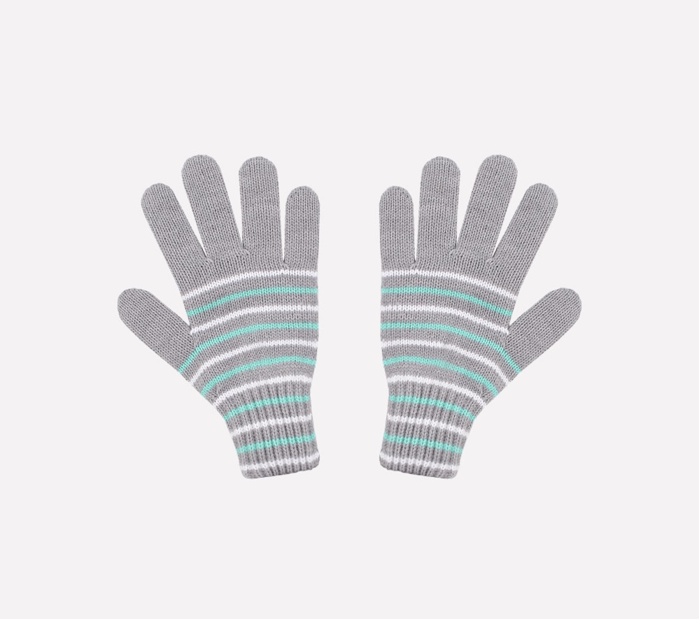 картинка Перчатки детские Crockid К 145 светло-серый меланж, светлая бирюза от магазина детских товаров ALiSa