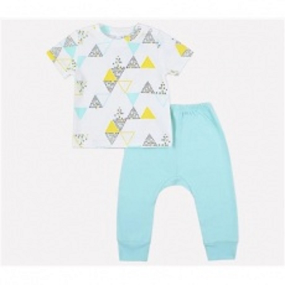 картинка Комплект для мальчика Crockid К 2584 треугольники на белом + св. минт от магазина детских товаров ALiSa