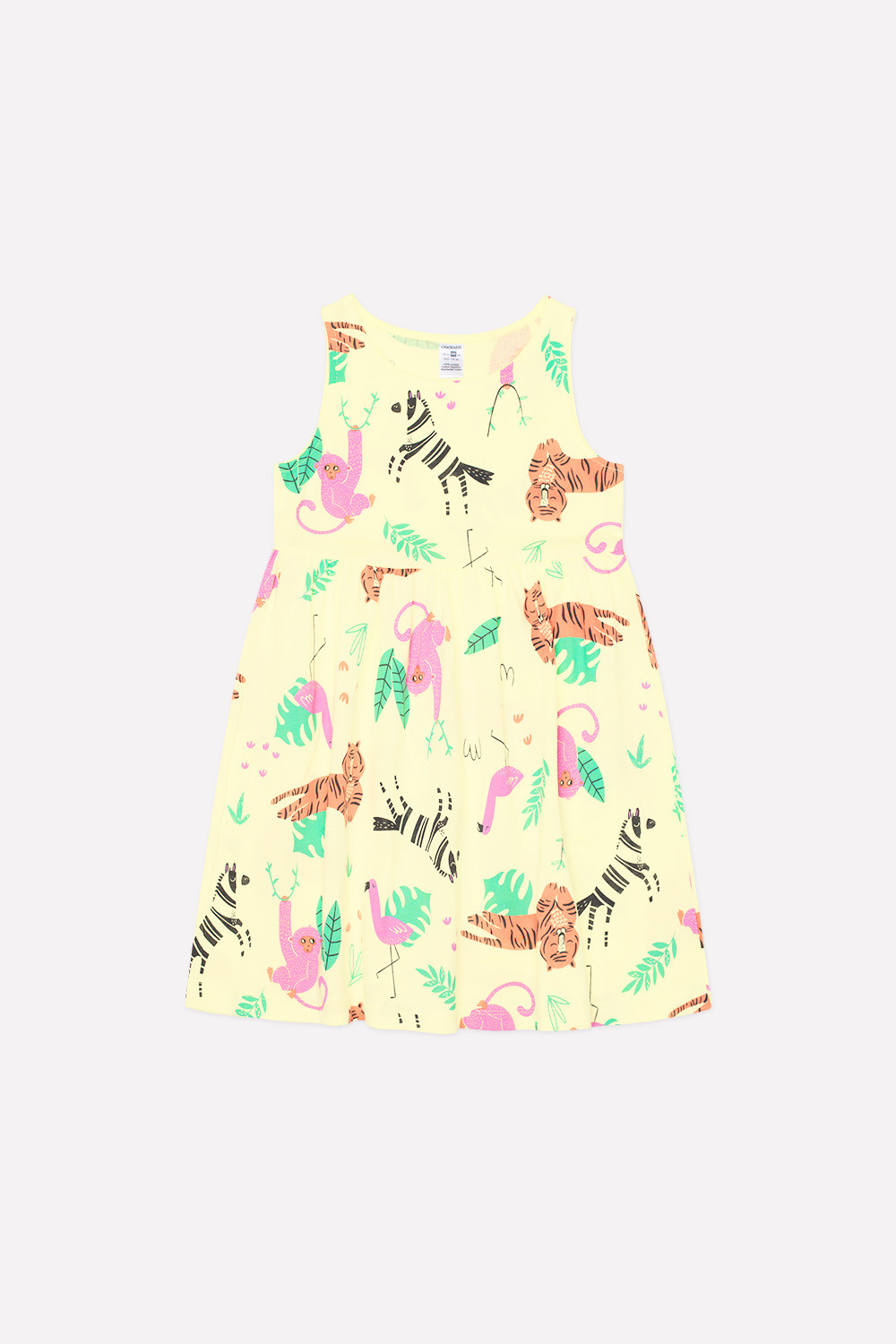 картинка Платье для девочки Crockid К 5589 бледный лимон, звери саванны к1246 от магазина детских товаров ALiSa