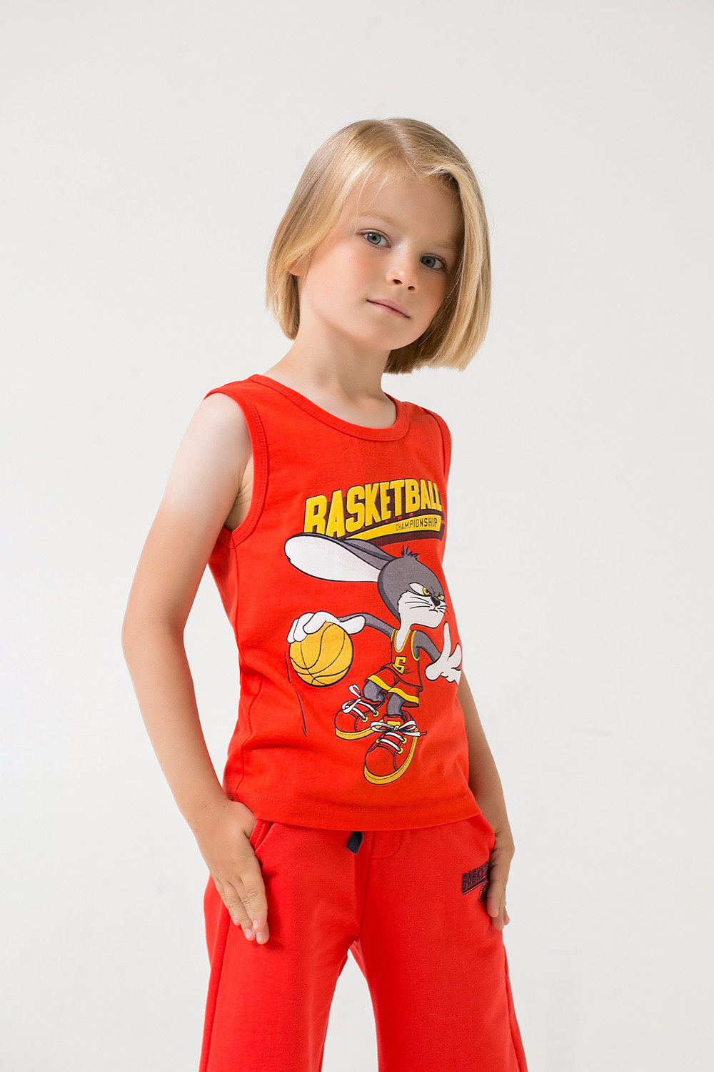 картинка Майка для мальчика Crockid К 301280 ярко-красный к1259 от магазина детских товаров ALiSa