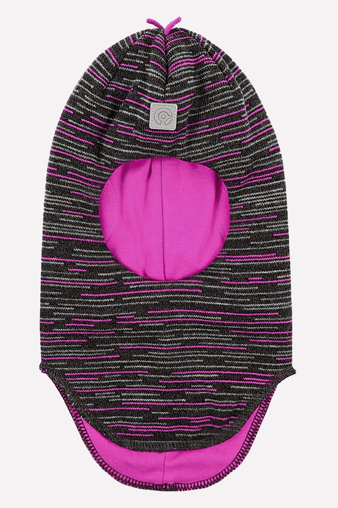 картинка Шапка-шлем для девочки Crockid КВ 20034 розовый, темно-серый меланж от магазина детских товаров ALiSa