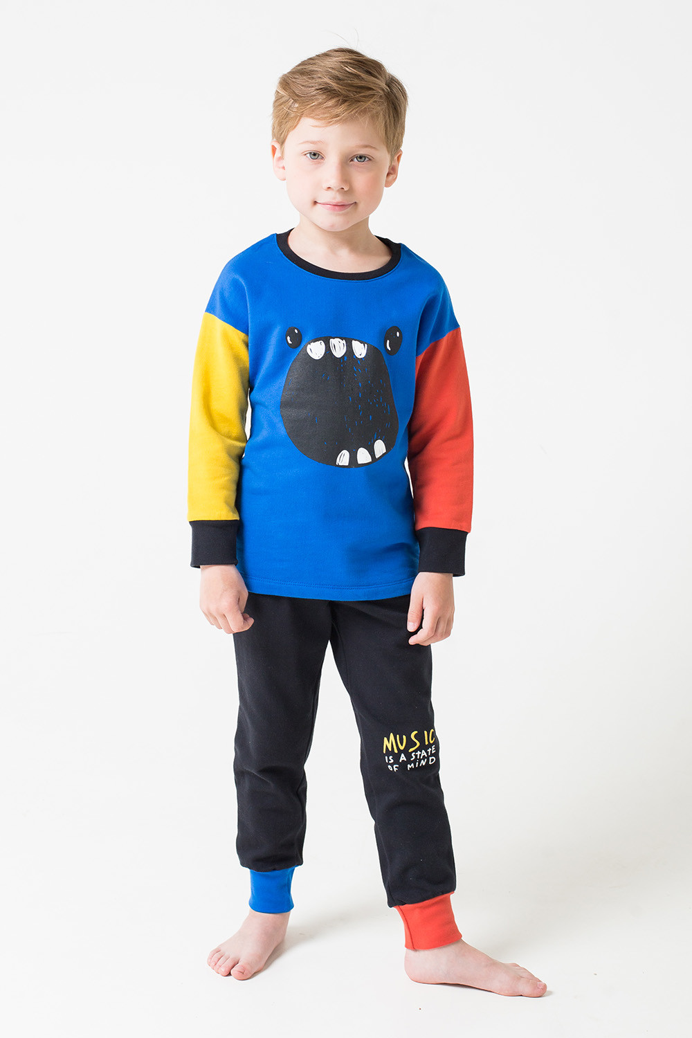 картинка Пижама для мальчика Crockid К 1543 электрик + темная ежевика от магазина детских товаров ALiSa