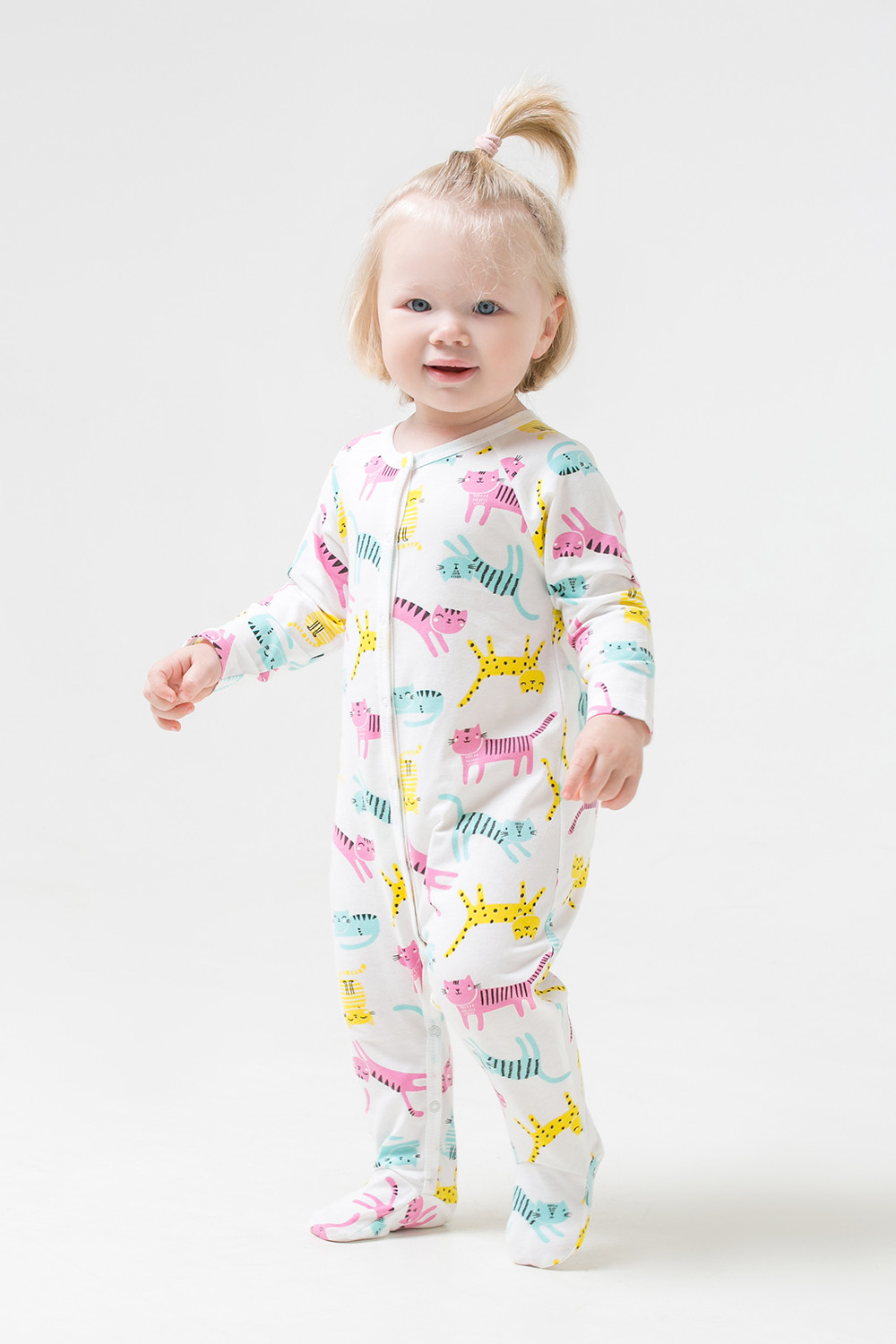 картинка Комбинезон для девочки Crockid К 6379 цветные котята на сахаре от магазина детских товаров ALiSa