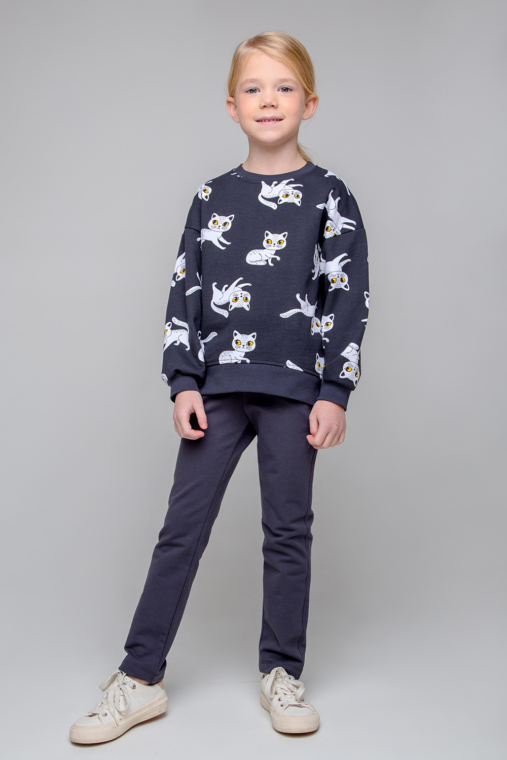 картинка Брюки для девочки Crockid КР 400450 темно-серый к345 от магазина детских товаров ALiSa