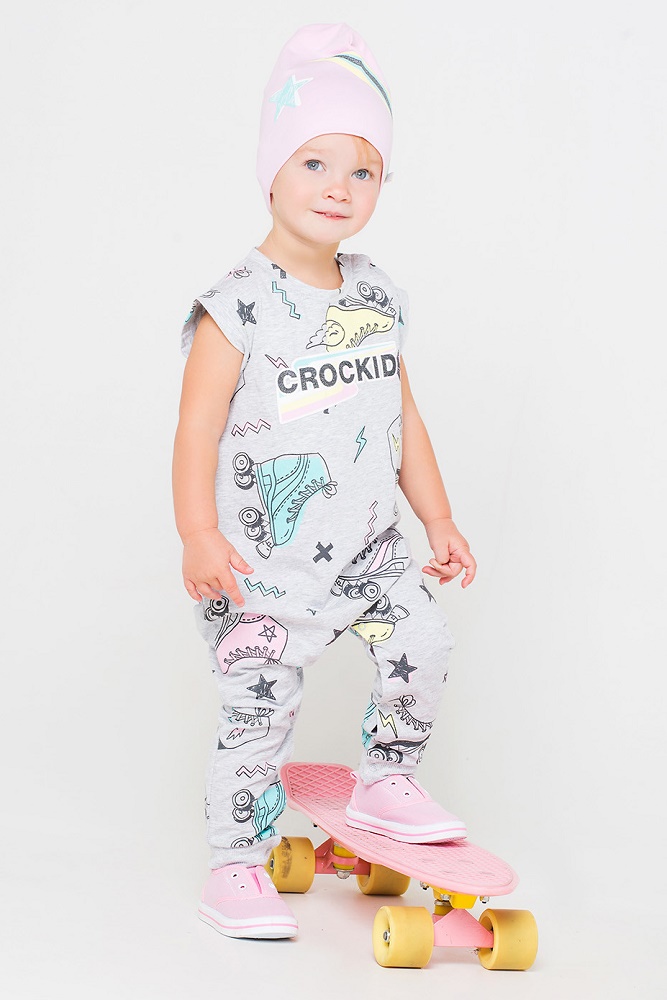 картинка Полукомбинезон для девочки Crockid КР 6198 ролики на меланже к201 от магазина детских товаров ALiSa