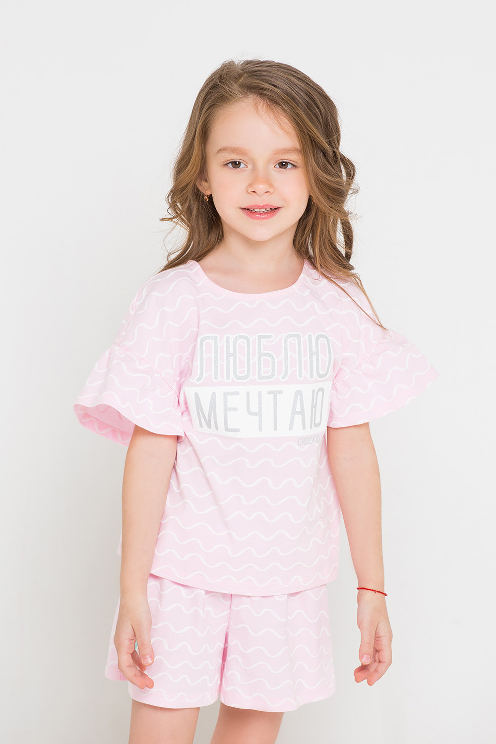 картинка Футболка для девочки Crockid КР 300649 волна на розовом облаке к211 от магазина детских товаров ALiSa