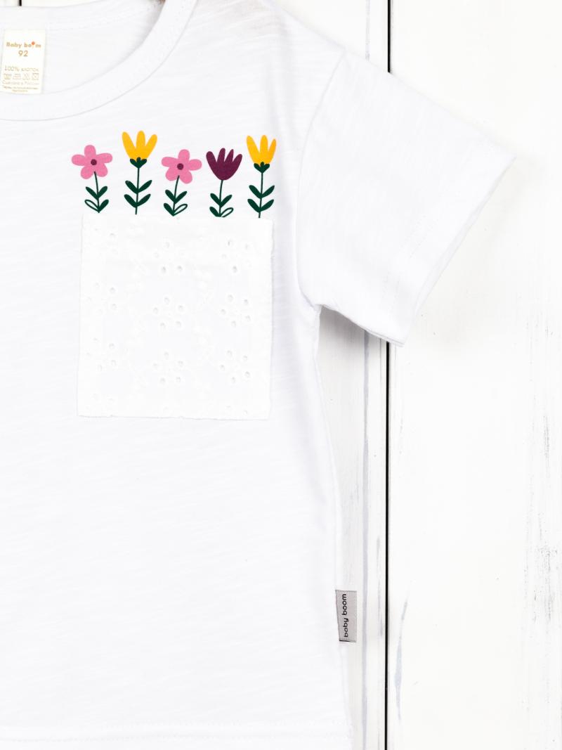 картинка Футболка для девочки Baby Boom Ф113/1-К Б106 Белый от магазина детских товаров ALiSa