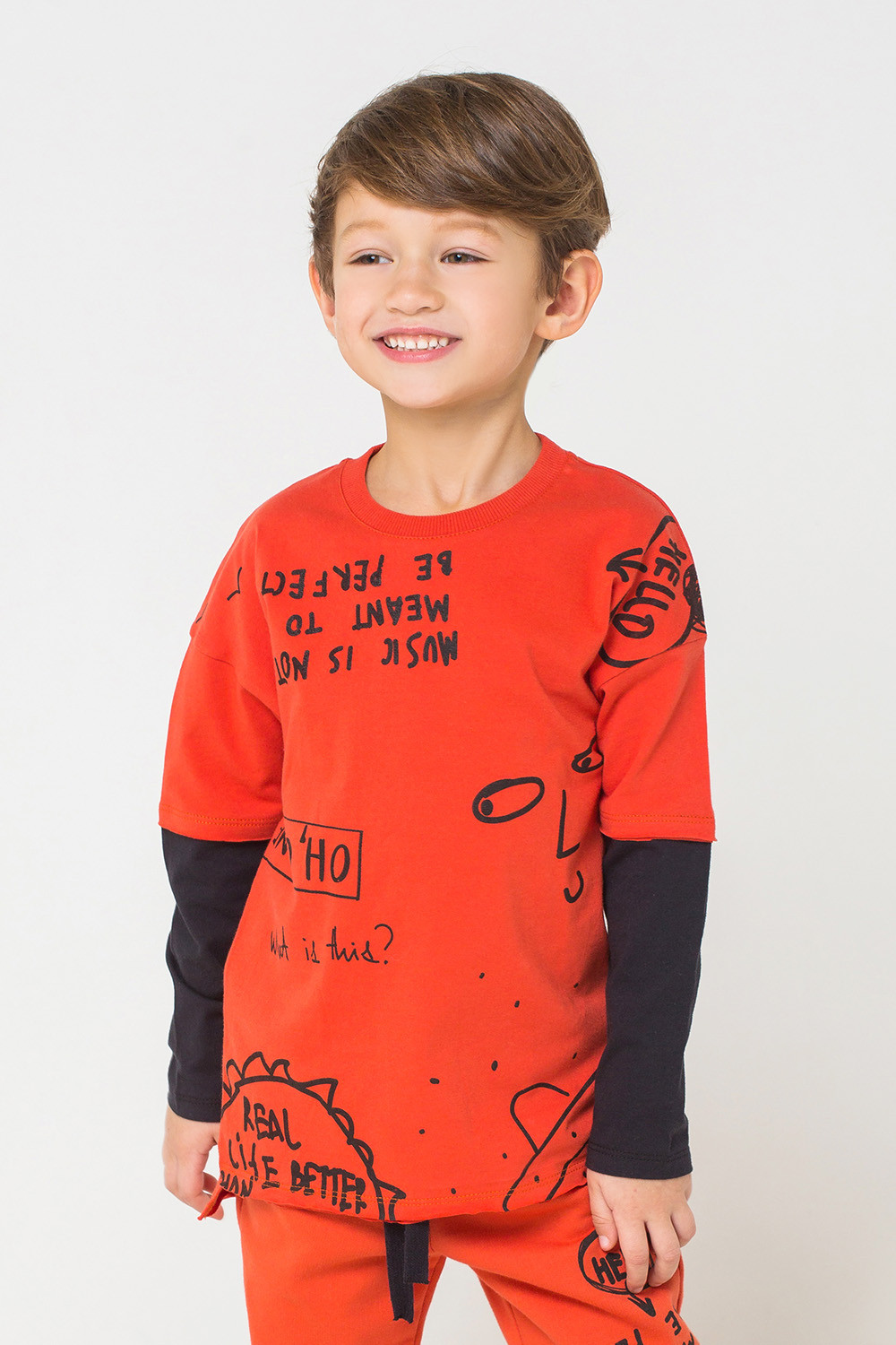 картинка Джемпер для мальчика Crockid КР 300813 кирпично-оранжевый к228 от магазина детских товаров ALiSa