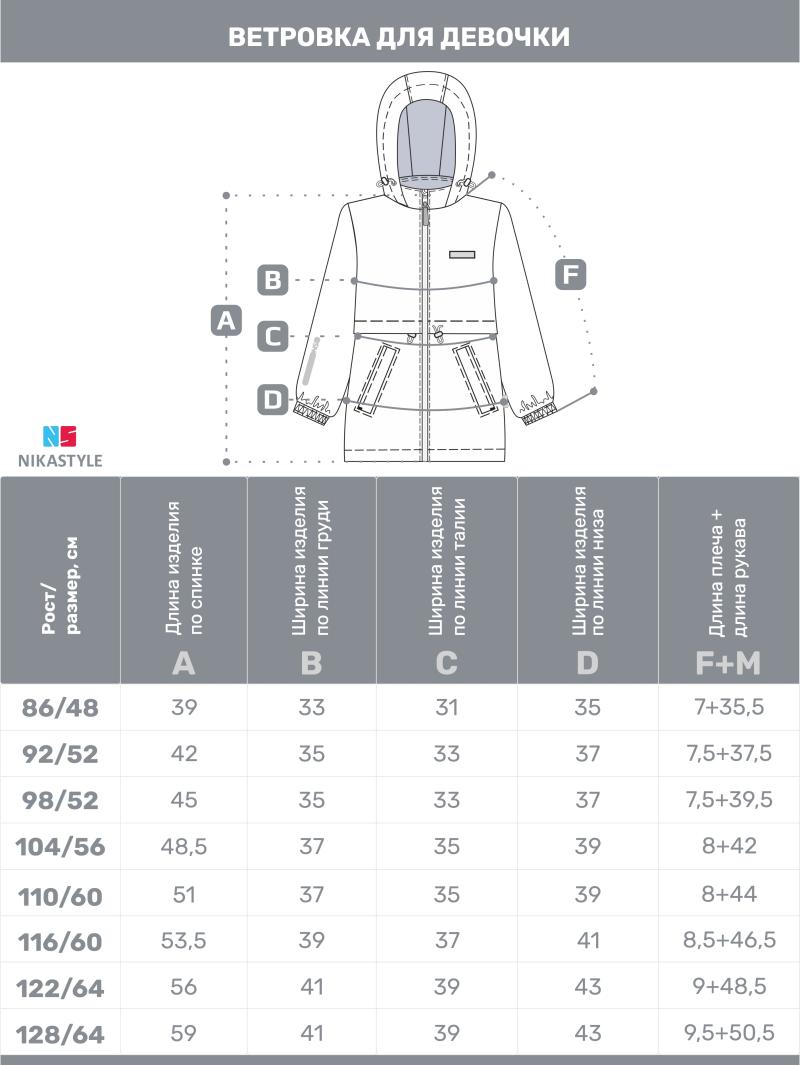 картинка Ветровка для девочки NIKASTYLE 4л3025 Цикламен от магазина детских товаров ALiSa