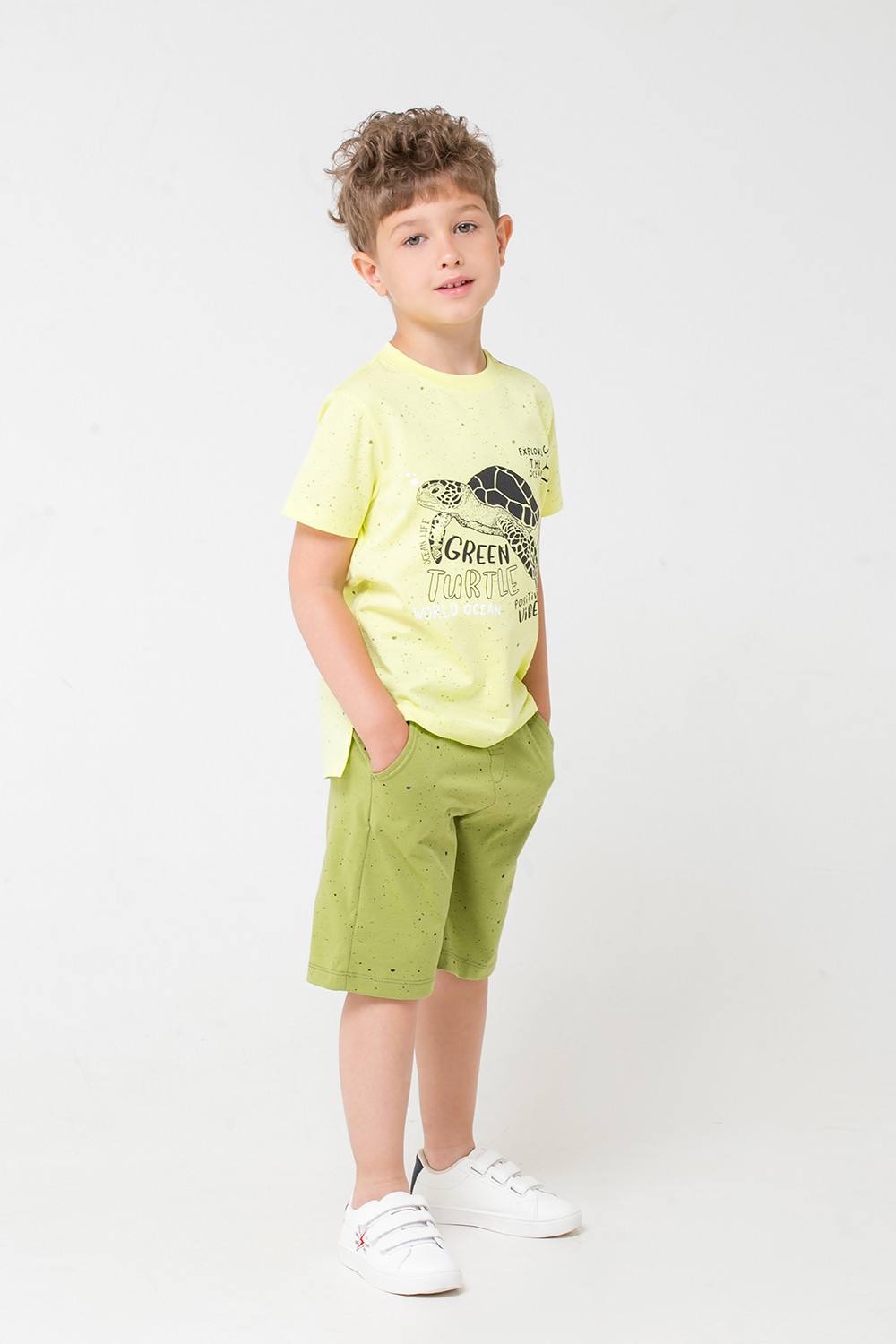картинка Шорты для мальчика Crockid КР 4957 зеленый крапинка к276 от магазина детских товаров ALiSa