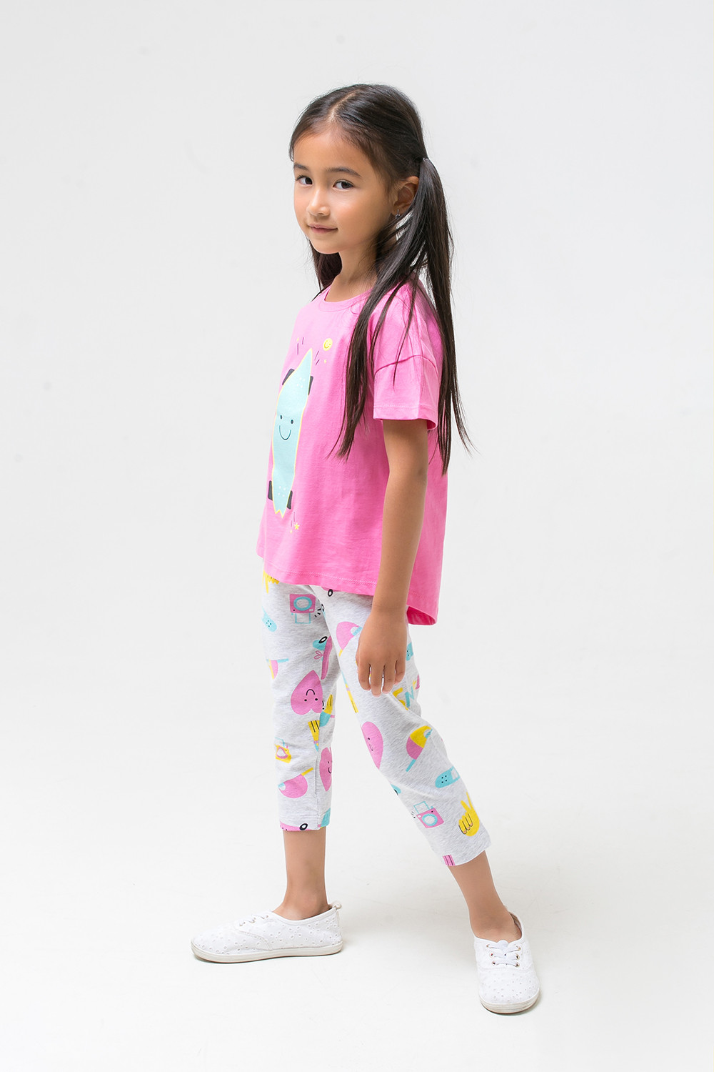 картинка Бриджи для девочки Crockid К 4074 светло-серый меланж, парк развлечений к1258 от магазина детских товаров ALiSa