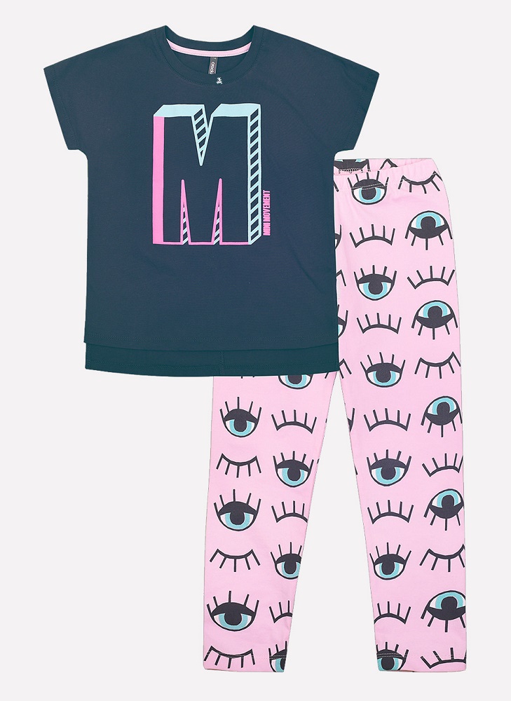 картинка Комплект для девочки Crockid КР 2578 темно-серый + глаза на розовом облаке к203 от магазина детских товаров ALiSa