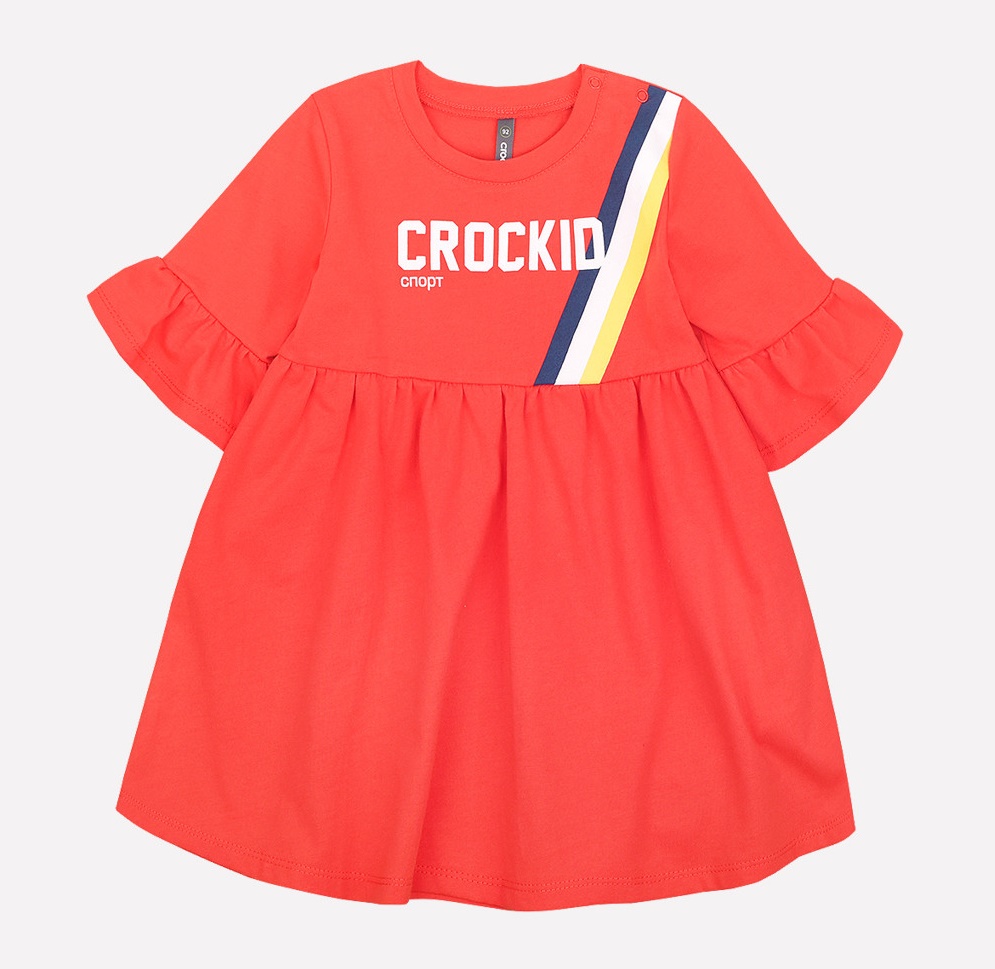 картинка Платье для девочки Crockid КР 5496 ярко-красный1 к197 от магазина детских товаров ALiSa