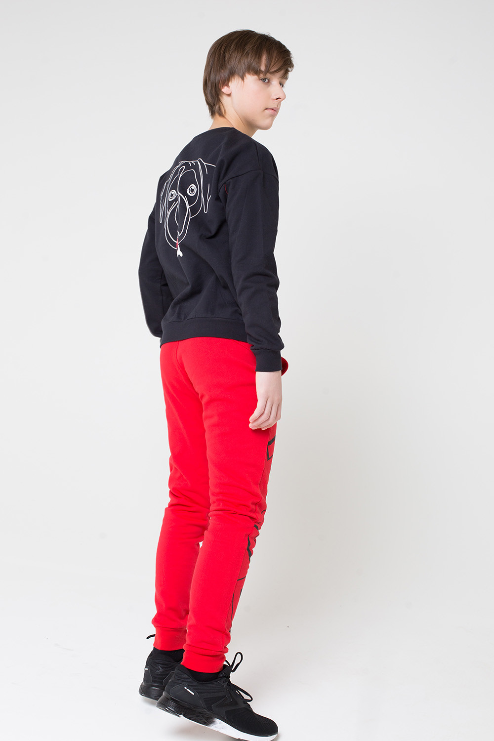 картинка Брюки для мальчика Crockid КБ 4765 насыщенный красный к14 от магазина детских товаров ALiSa
